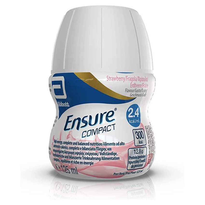 Ensure Compact Fragola - Pacchetto di 4 Bottiglie da 125ml
