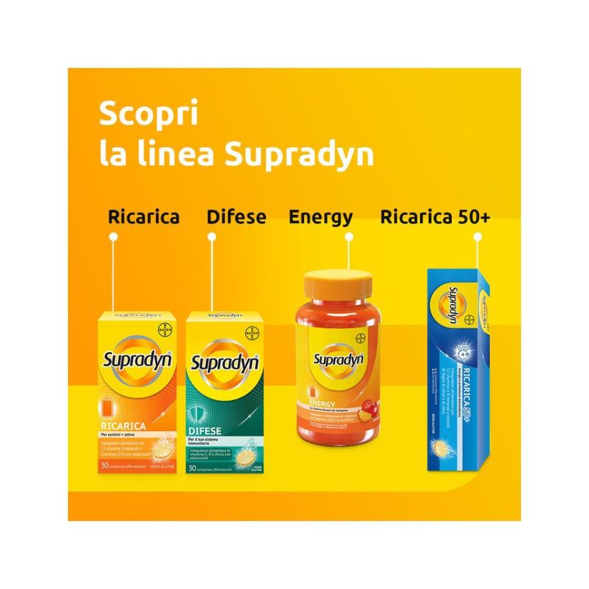 Supradyn Effervescenti: Integratore Sportivo con Magnesio e Vitamine - 14 Bustine