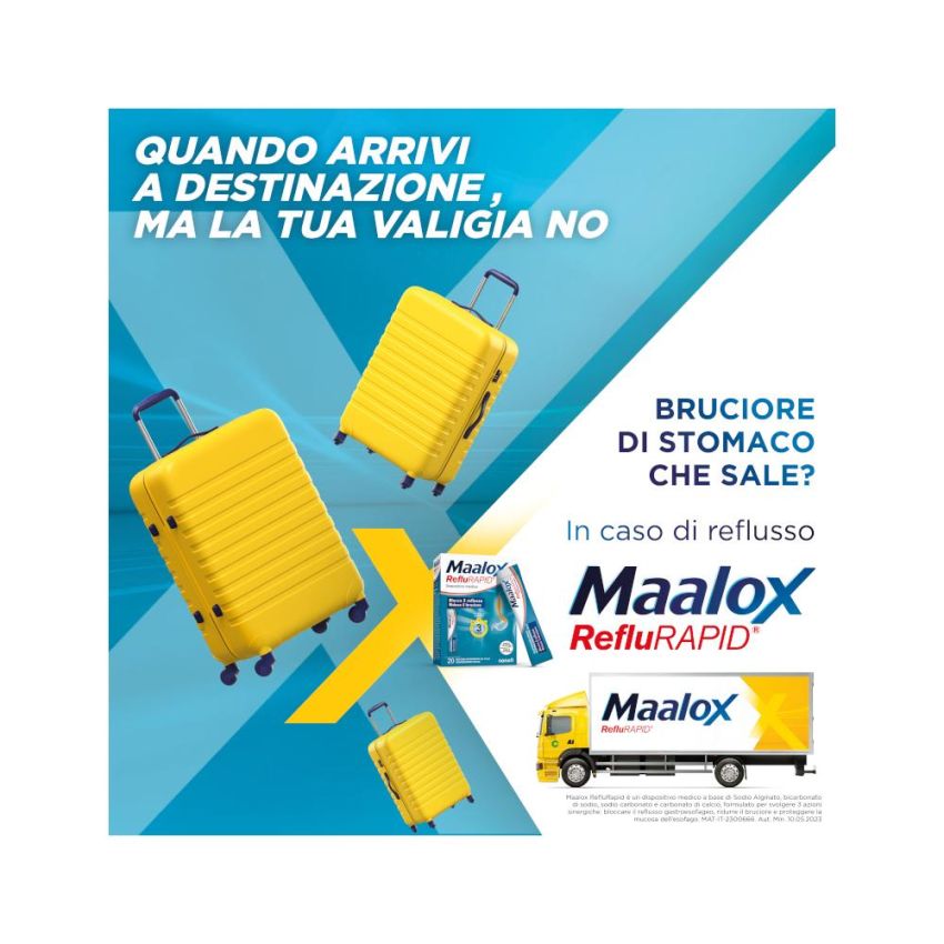Maalox Reflurapid - Trattamento Anti-Refusso, 20 Bustine da 10ml