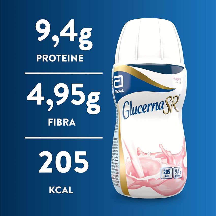 Glucerna SR Fragola - Bevanda Nutrizionale per Diabetici, 220ml