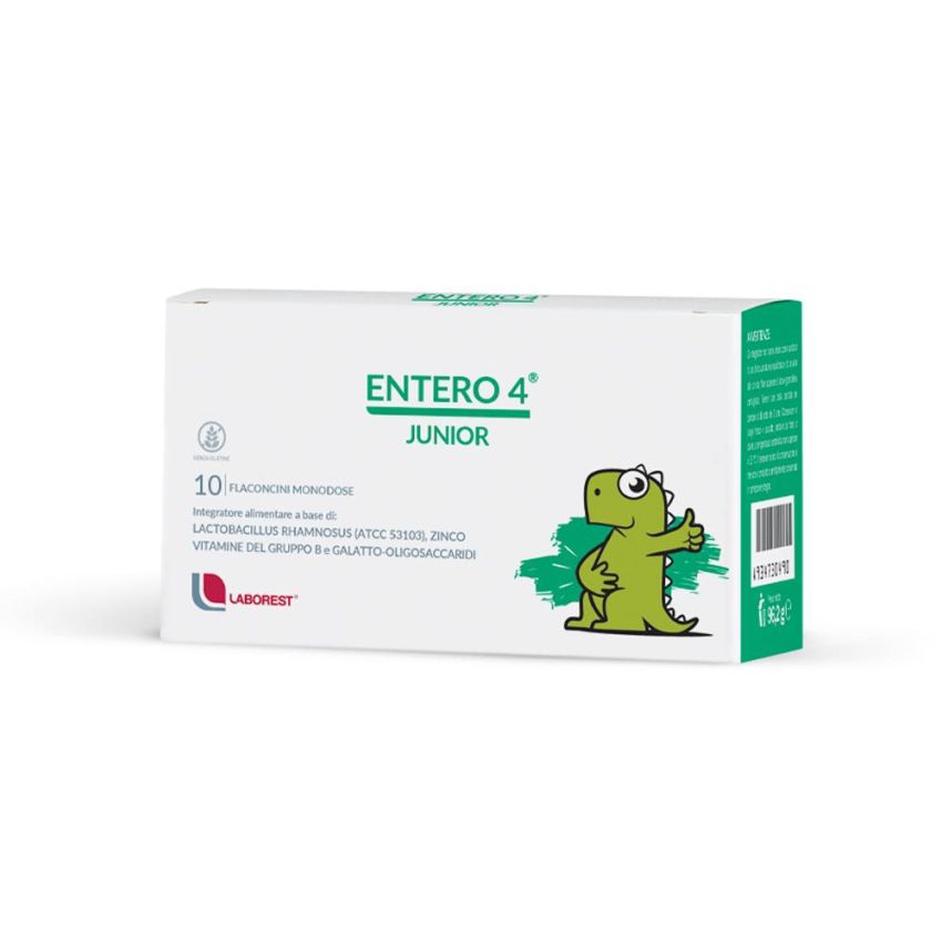 Entero 4 Junior - Integratore Digestivo per Bambini - 10 Flaconi da 8ml