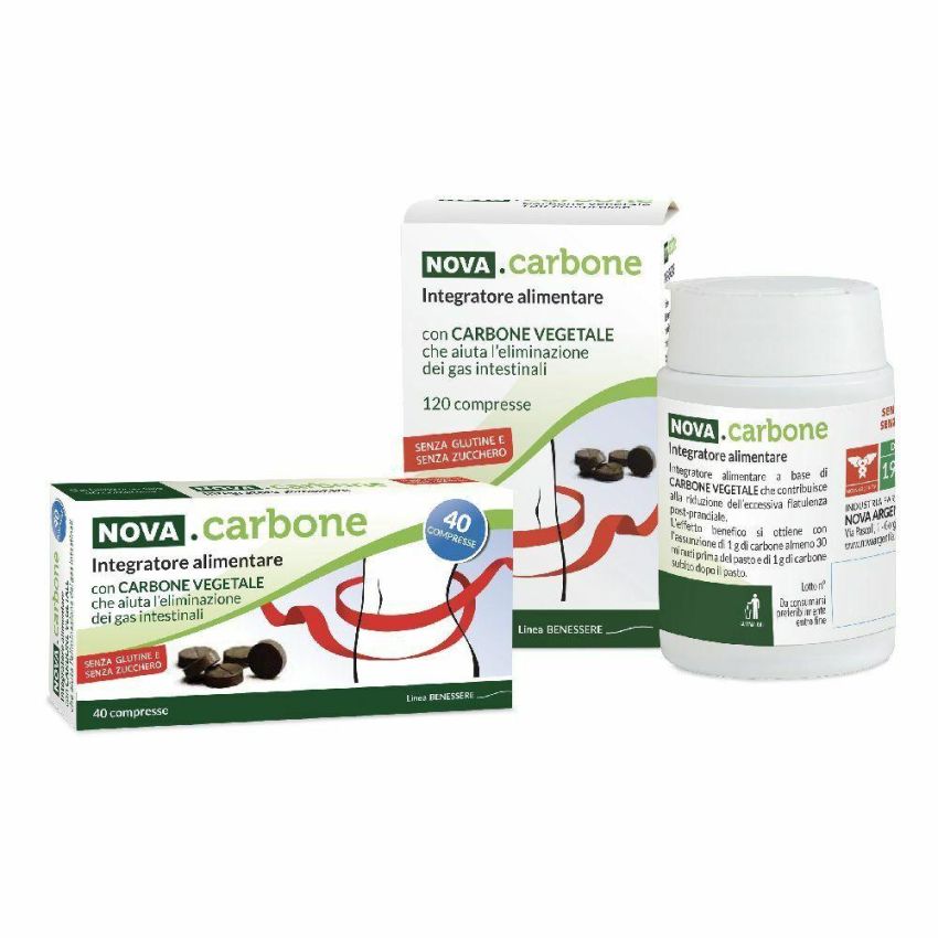 Nova Carbone Vegetale - 40 Compresse Digestive Naturali