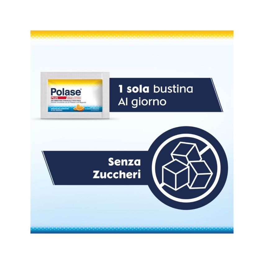 Polase Plus Integratore Alimentare con Magnesio e Potassio - Sapore Arancia Mandarino - 24 Bustine