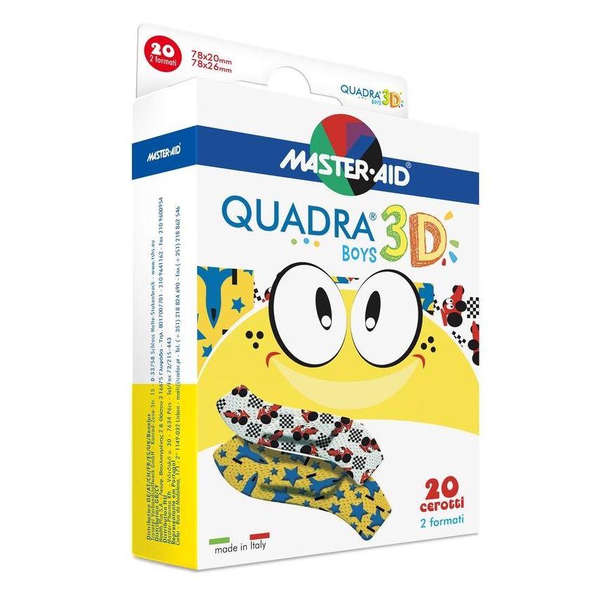 Master-Aid Quadra 3D Cerotti per Ragazzi, 20 Pezzi