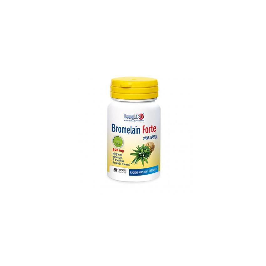 Bromelain Forte Longlife - Integratore di Bromelina a Lunga Durata - 30 Tavolette