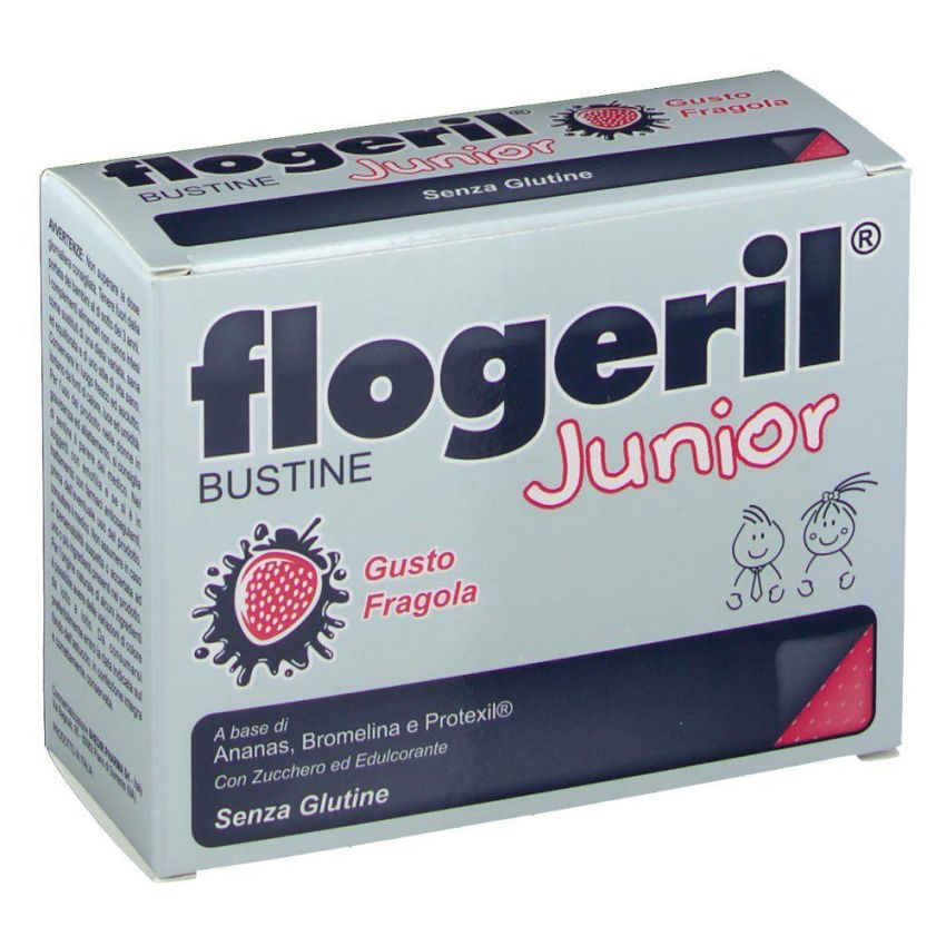 Flogeril Junior Fragola - Integratore per Bambini, 20 Bustine