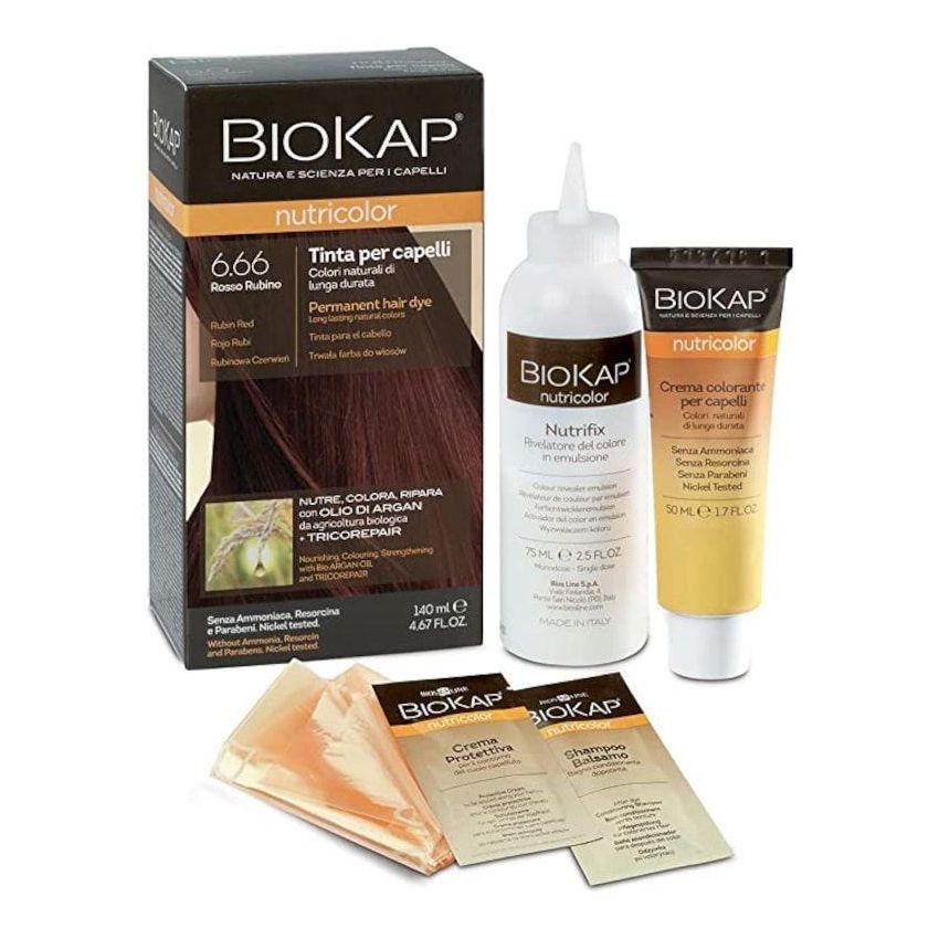 Biokap Nutricolor 6.66 Rosso Rubino - Tinta Capelli Nutriente