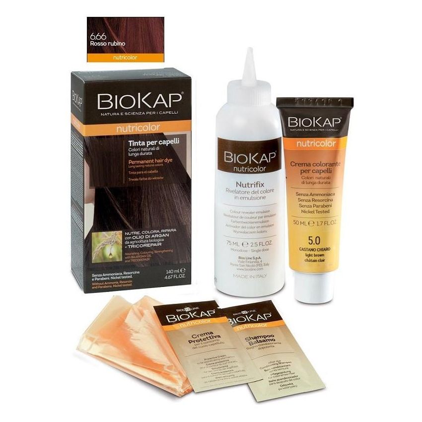 Biokap Nutricolor 6.66 Rosso Rubino - Tinta Capelli Nutriente