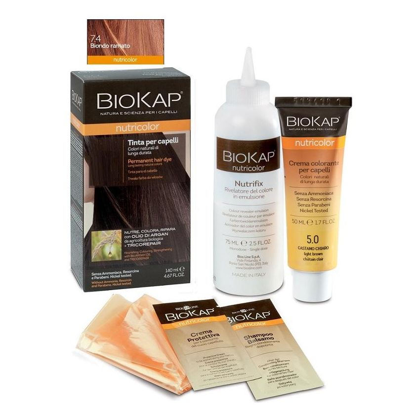Biokap Nutricolor 7.4 Biondo Ramato - Tinta Nutriente per Capelli