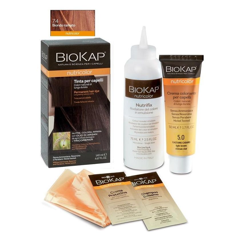 Biokap Nutricolor 7.4 Biondo Ramato - Tinta Nutriente per Capelli