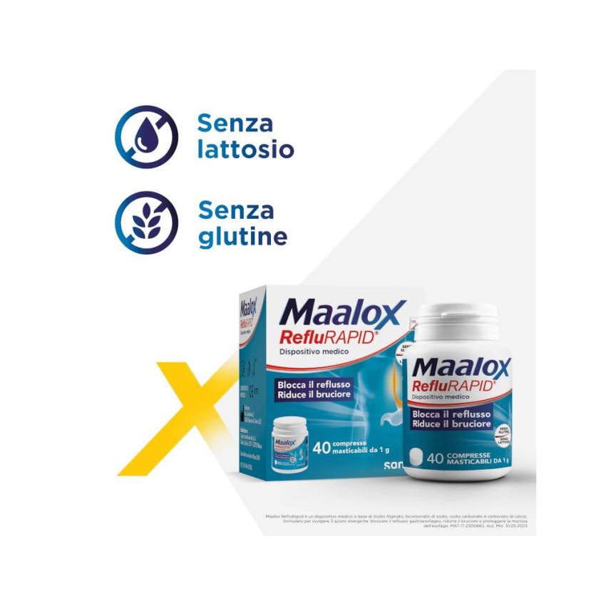 Maalox Reflurapid: 40 Compresse Masticabili