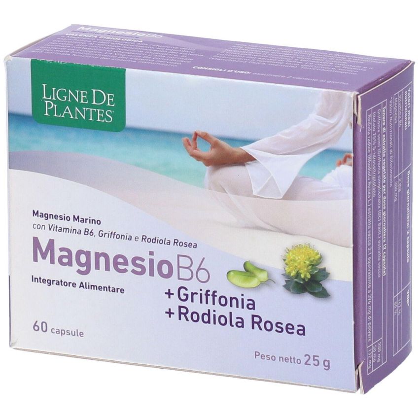 Supplemento di Magnesio B6, Griffonia e Rodiola - 60 Capsule