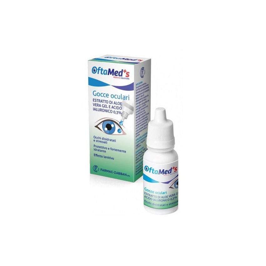 Gocce Oculari Oftamed con Aloe Vera e Acido Ialuronico 0.3%, 10ml