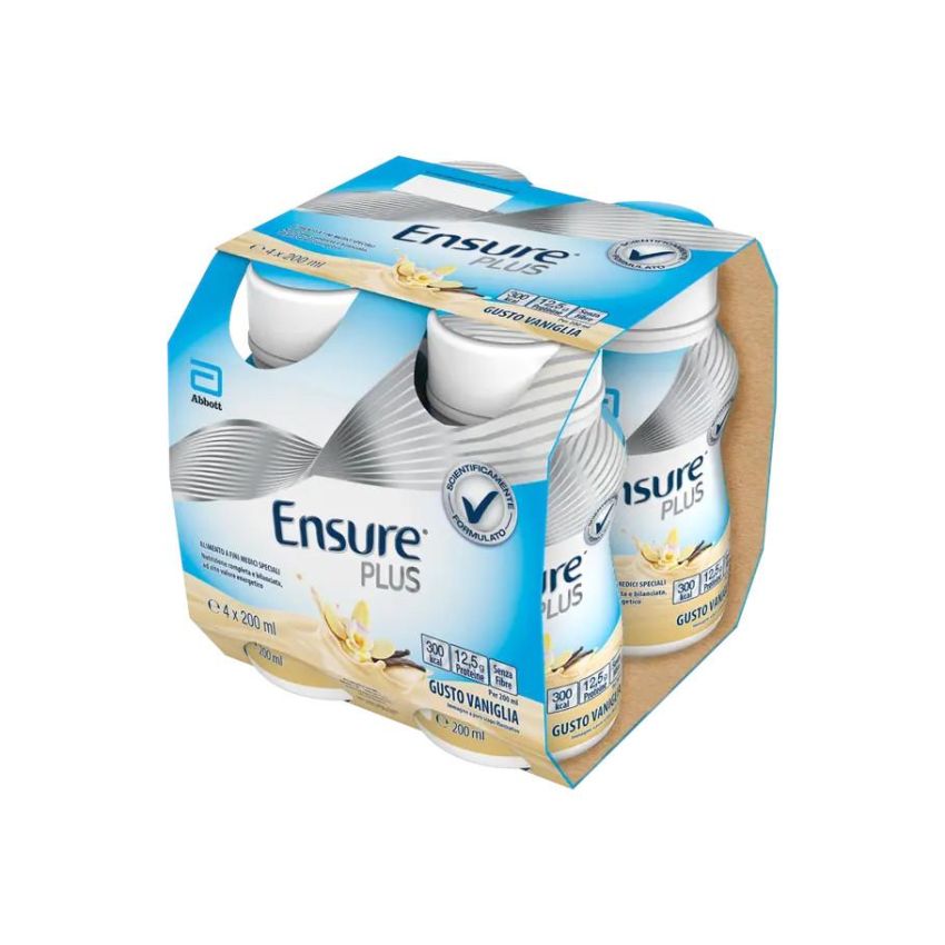 Ensure Plus Vaniglia - Pacco da 4 Bottiglie da 200ml