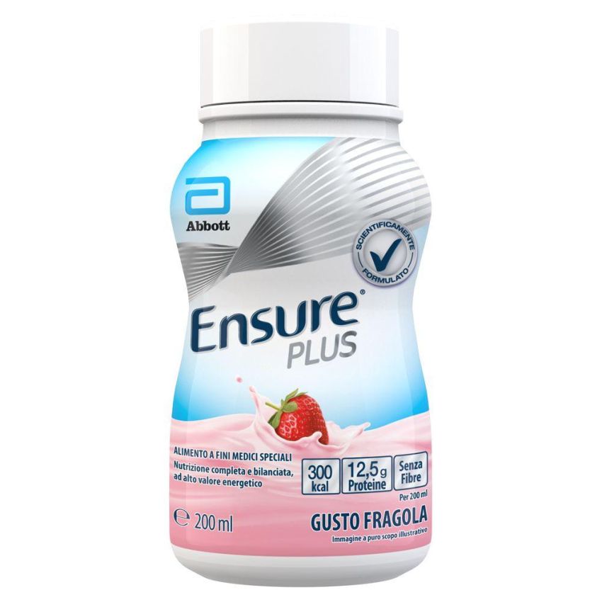 Ensure Plus - Sostituto del Pasto Gusto Fragola, 4 Bottiglie da 200ml