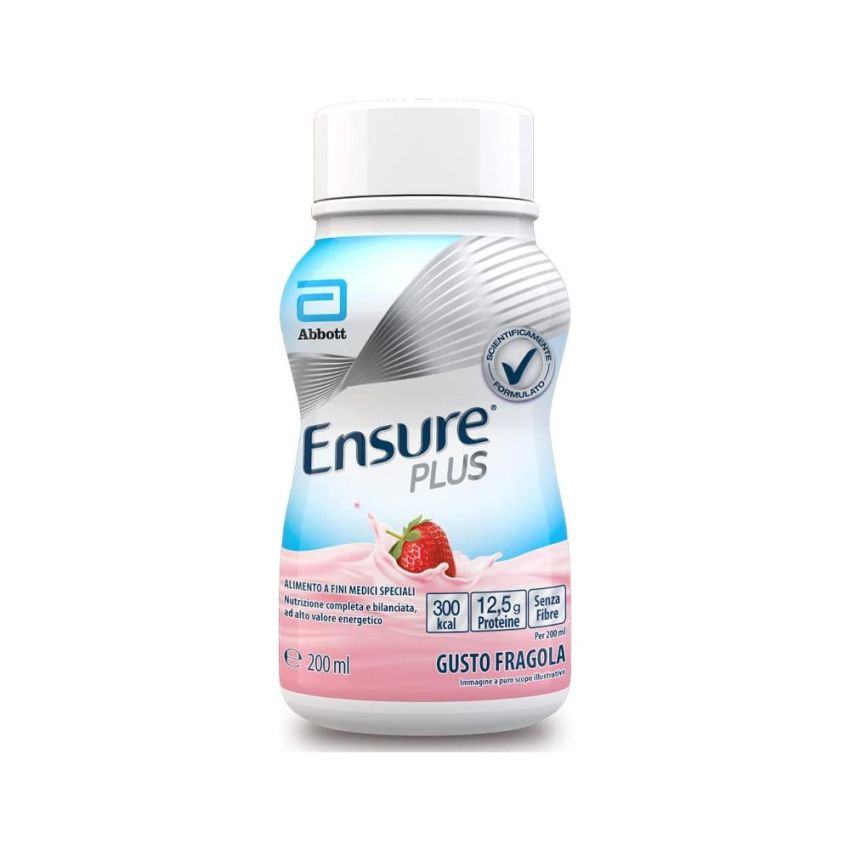 Ensure Plus - Sostituto del Pasto Gusto Fragola, 4 Bottiglie da 200ml