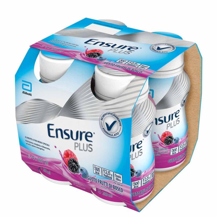 Ensure Plus Succo di Frutti di Bosco - Confezione da 4 Pezzi da 200ml