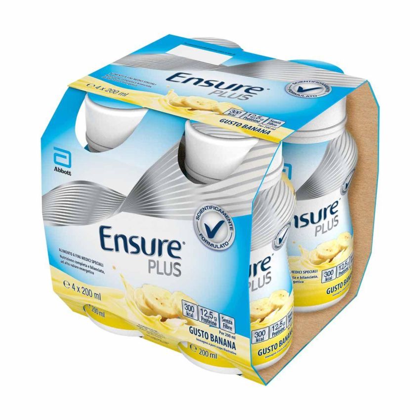 Ensure Plus Nutritional Shake Banana - Confezione da 4 x 200ml