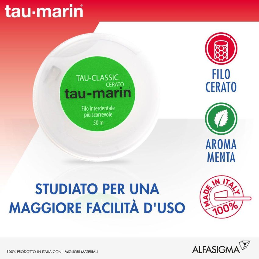 Taumarin Filo Interdentale Cerato Classico 50 Metri