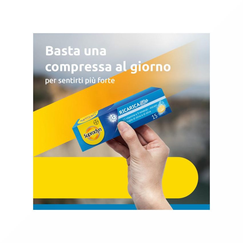 Supradyn Ricarica 50+: Integratore di Vitamine Effervescente Gusto Arancia - 15 Compresse