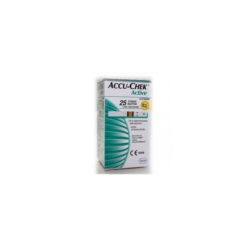 Accu-Chek Active, Strisce per Glucometro, Confezione da 25 Pezzi