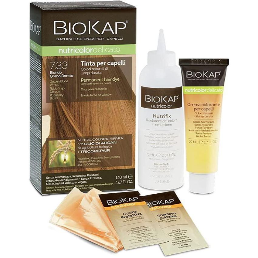 Biokap Nutricolor Delicate Hair Dye 7.33 Golden Wheat Blonde