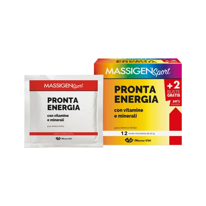 Massigen Sport Energy Boost - Pacchetto da 12 Buste Pronte all'Uso