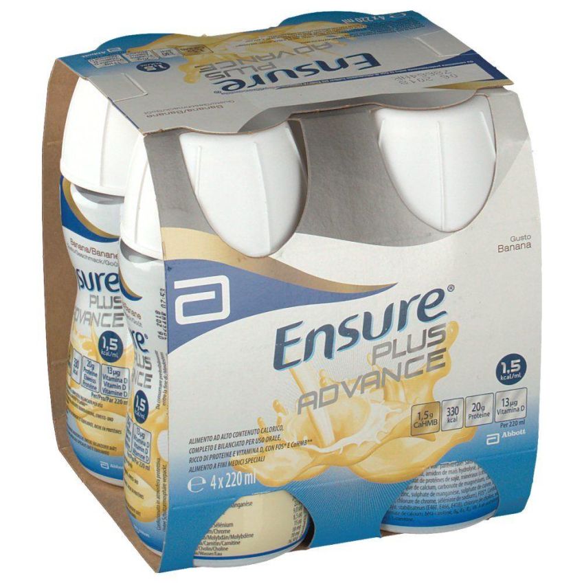 Ensure Plus Advance Shake Nutrizione Banana, 4 x 220ml