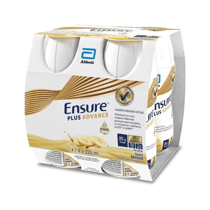 Ensure Plus Advance Shake Nutrizione Banana, 4 x 220ml