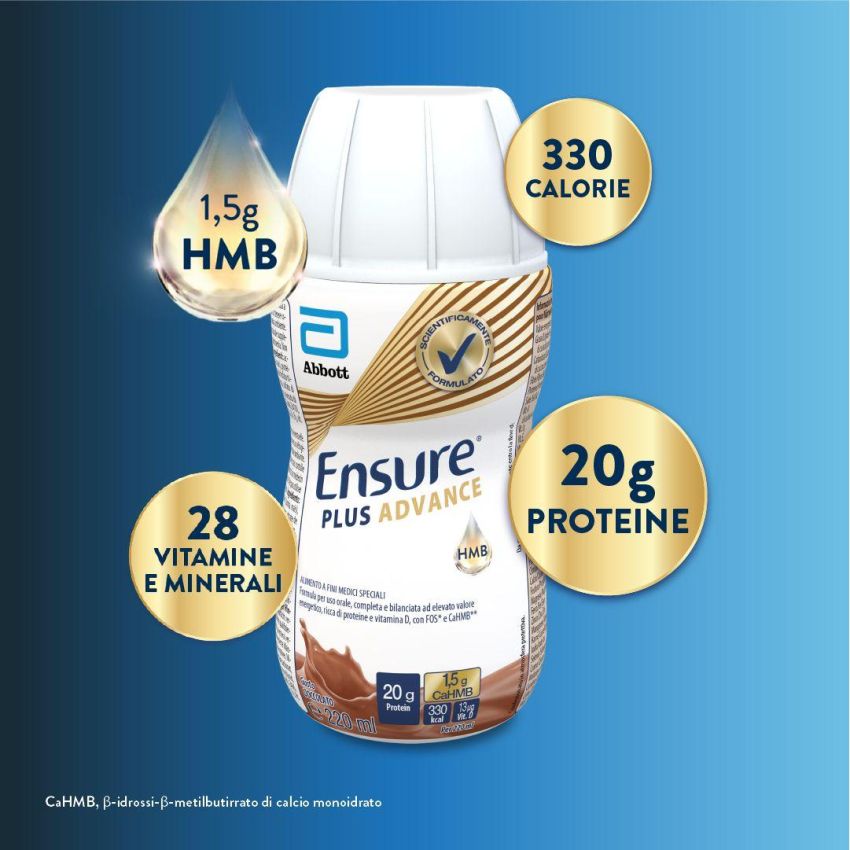 Ensure Plus Advance al Cioccolato - Pacco da 4 Bottiglie da 220ml