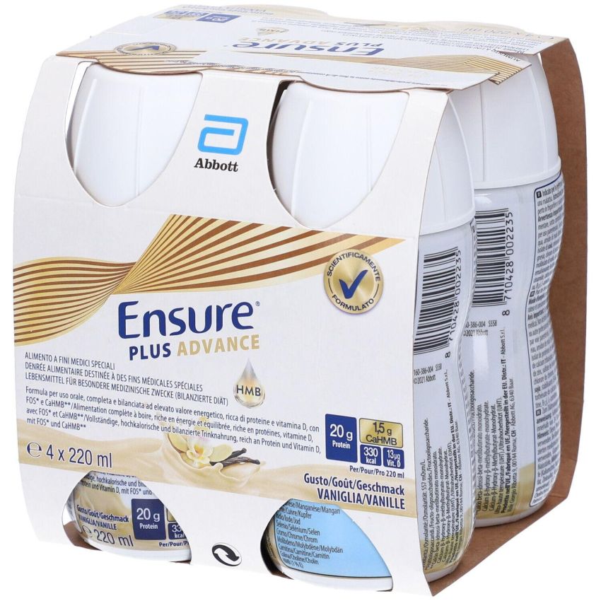 Ensure Plus Advance Sapore Vaniglia - Pack di 4 X 220ml