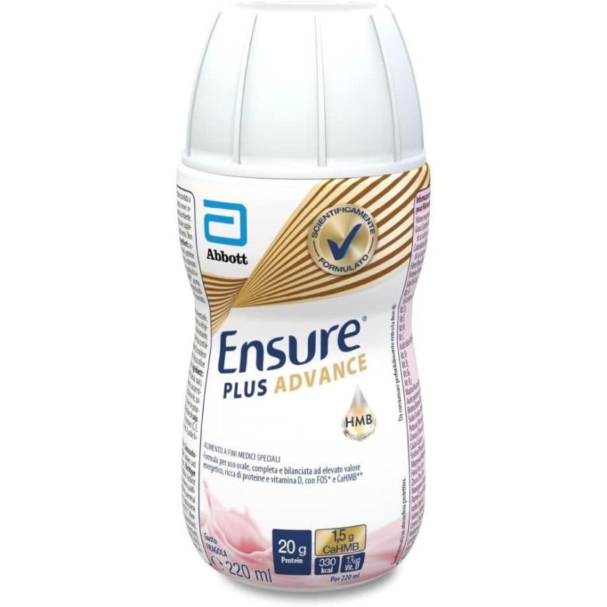 Ensure Plus Advance Sapore Fragola - Confezione da 4 Bottiglie da 220ml