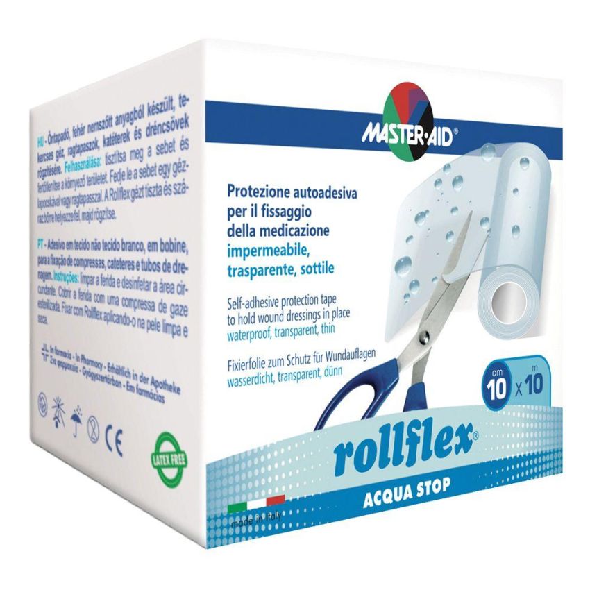Master Aid Rollflex Impermeabile Acqua Stop - Striscia adesiva 10mx10cm