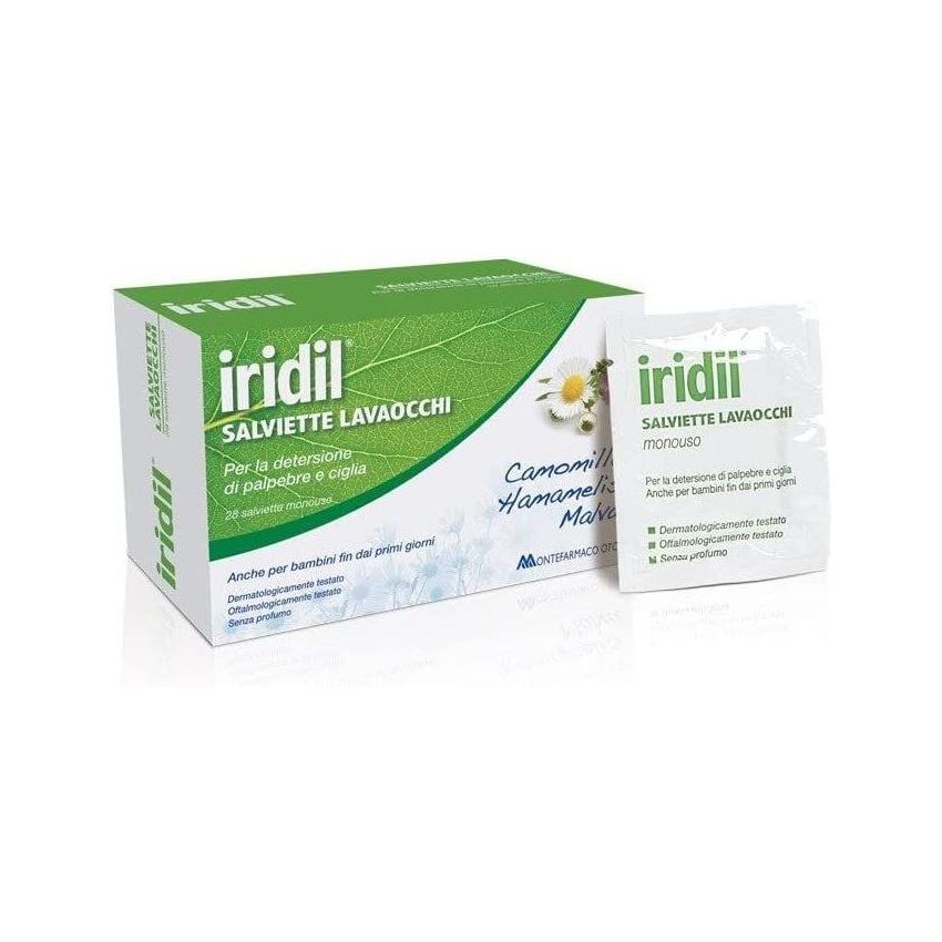 Iridil Salviette Detergenti per Occhi - Confezione da 28 Pezzi