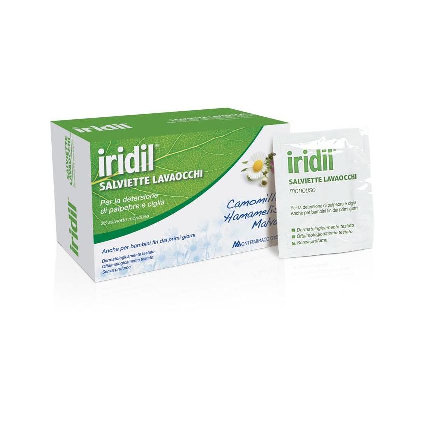Iridil Salviette Detergenti per Occhi - Confezione da 28 Pezzi
