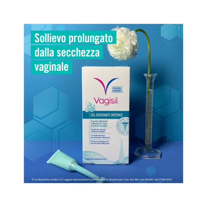 Gel Lubrificante Interno Vagisil con Acido Ialuronico - 6 Applicatori Monodose