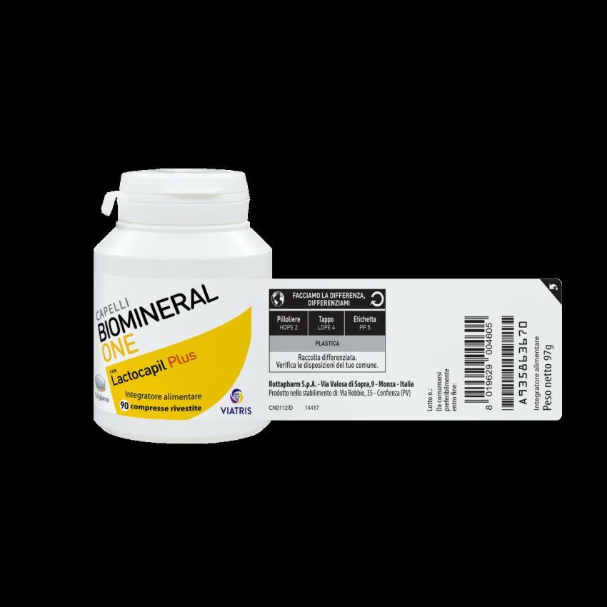 Biomineral One Lacto Plus - Integratore per Capelli, 90 Compresse