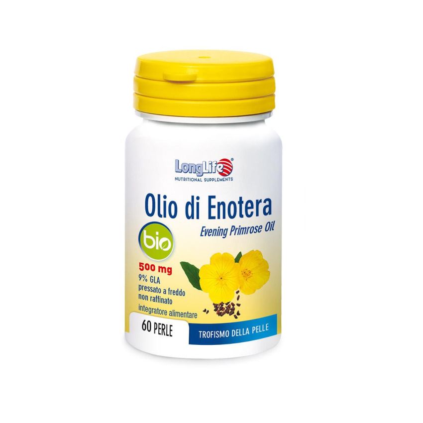 Longlife Olio di Enotera Biologico, 60 Perle