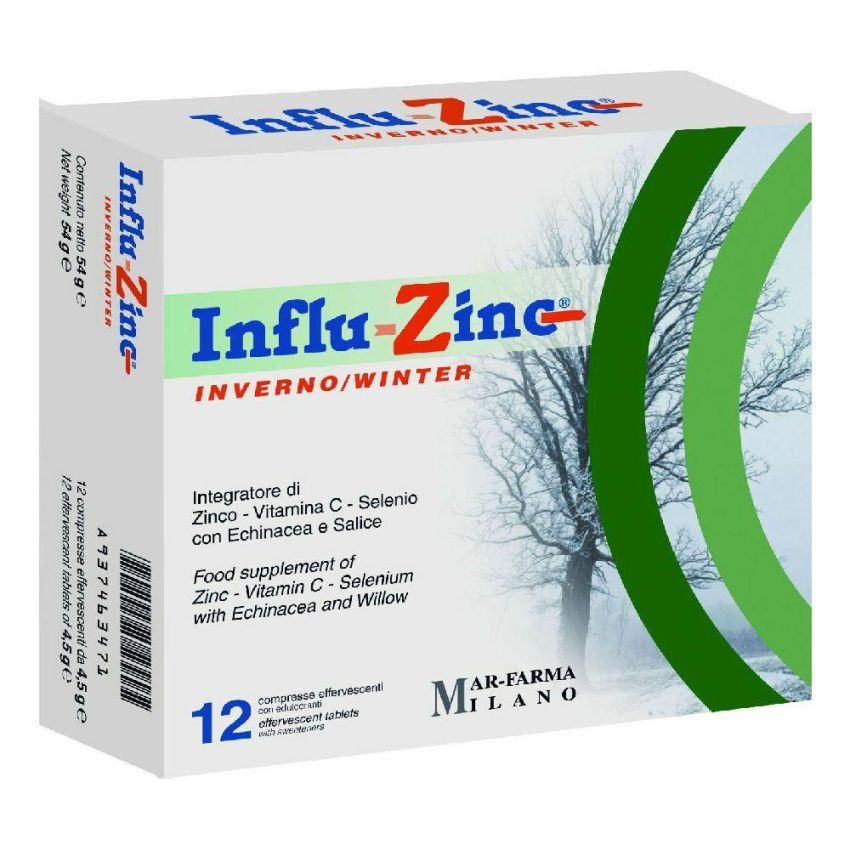 Influ-Zinc Inverno: Compresse Effervescenti per il Supporto Immunitario, 12 Pezzi