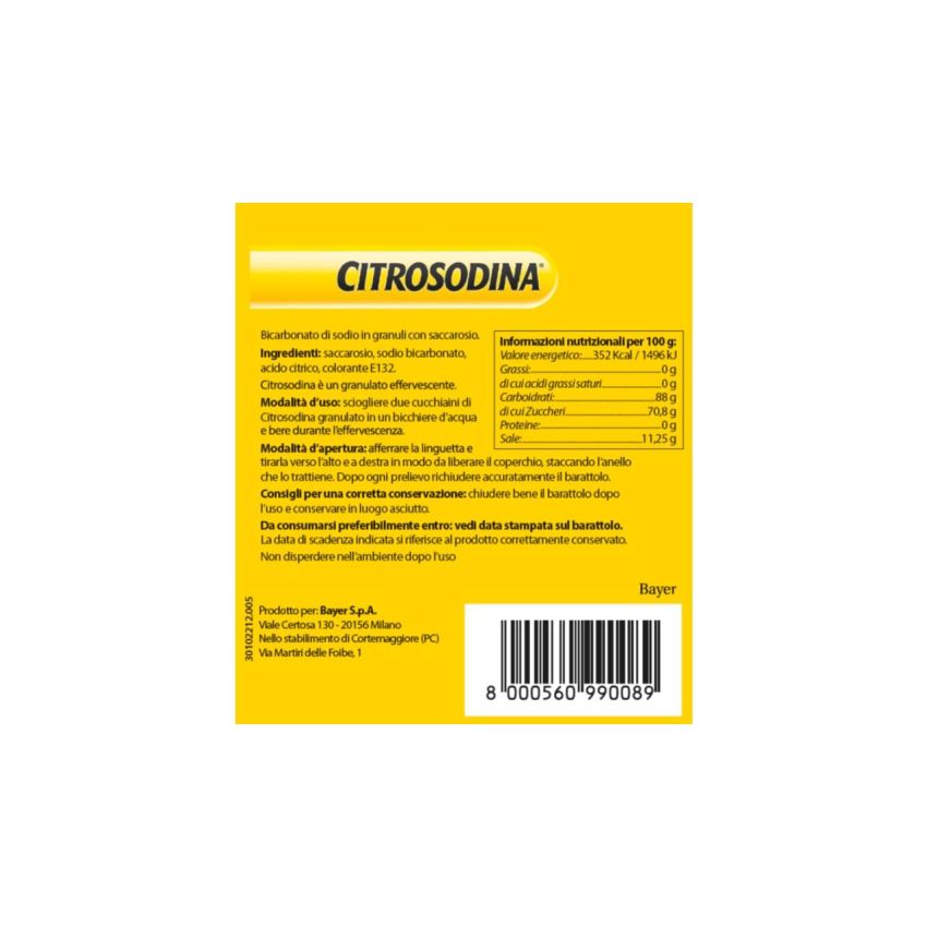 Citrosodina Granuli Effervescenti Digestivi al Bicarbonato di Sodio - 150g