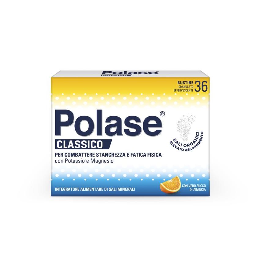 Polase Classico Integratore Alimentare - Magnesio e Potassio, Gusto Arancia - 36 Bustine