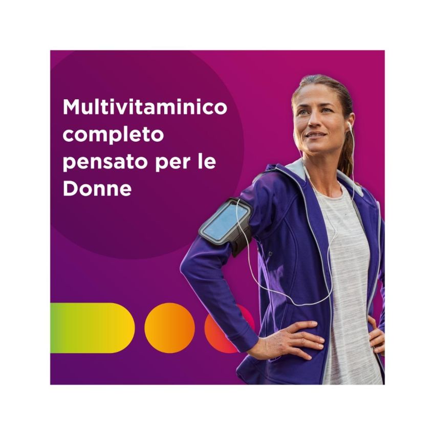 Multicentrum Donna: Integratore Multivitaminico con Vitamina D, Calcio, Ferro - 30 Compresse