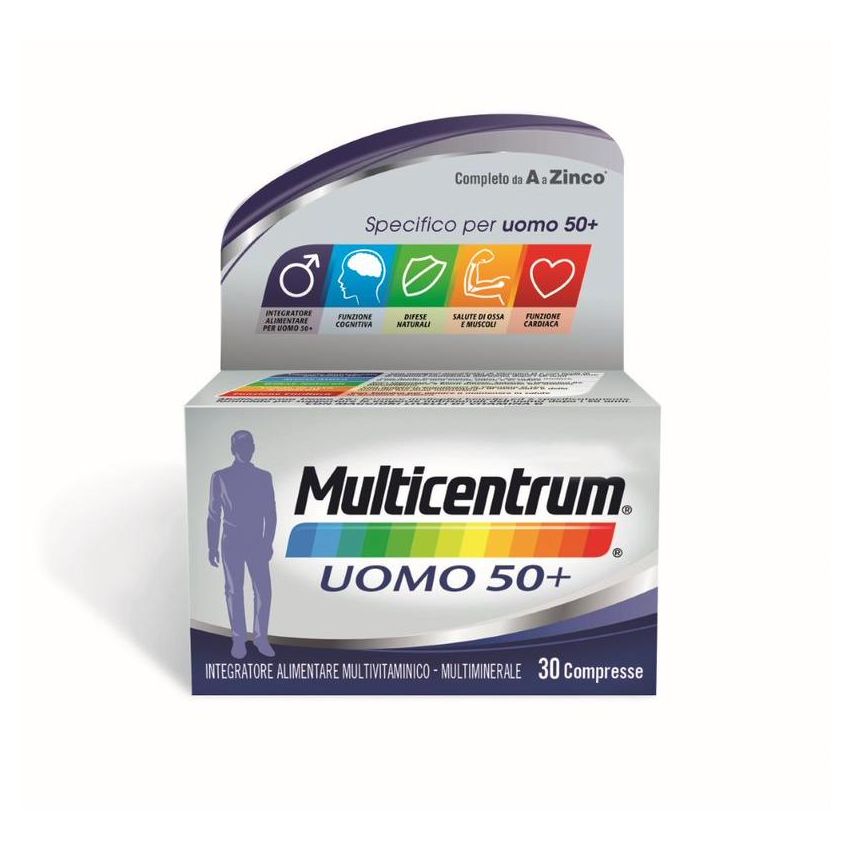 Multicentrum Uomo 50+ Multivitaminico, 30 Compresse