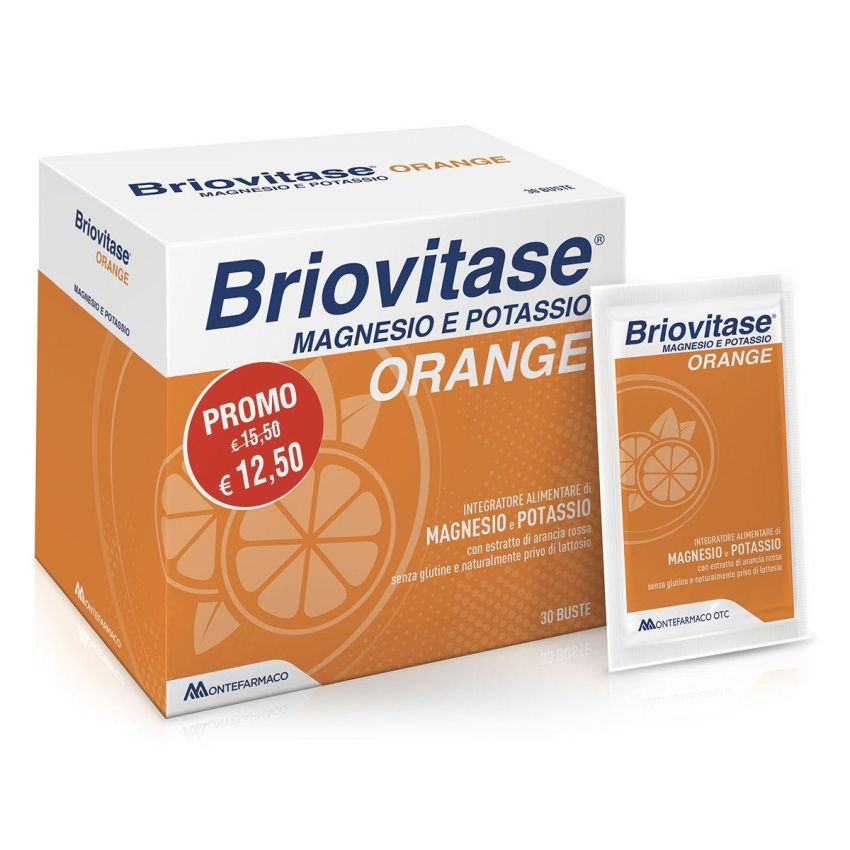 Briovitase Magnesio e Potassio in Bustine Gusto Arancia - Confezione da 30