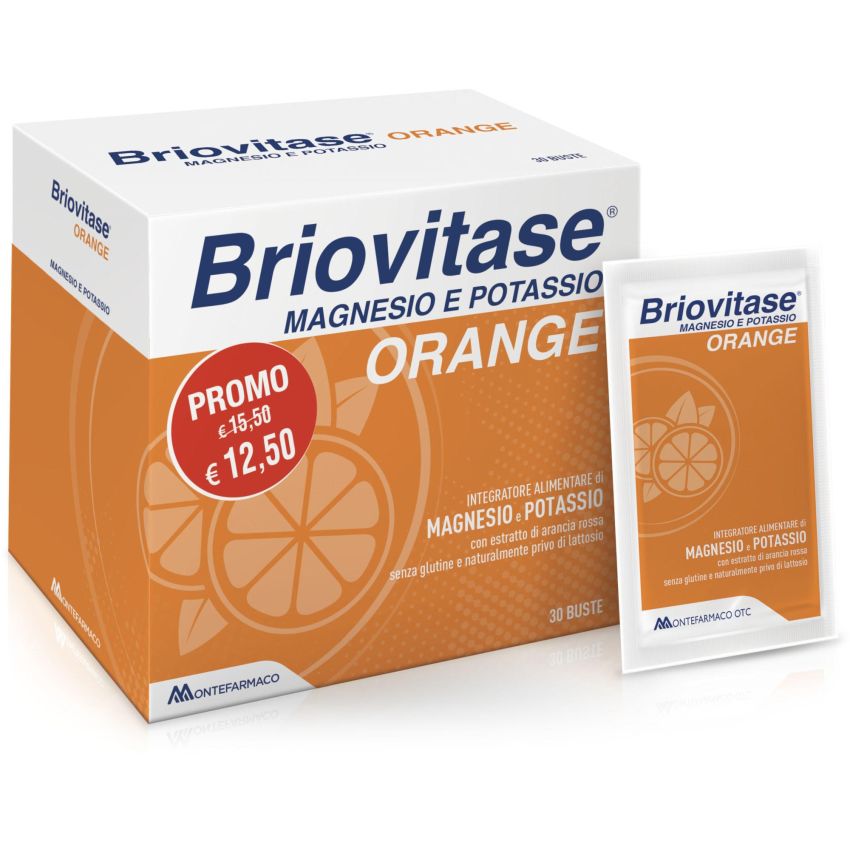 Briovitase Magnesio e Potassio in Bustine Gusto Arancia - Confezione da 30