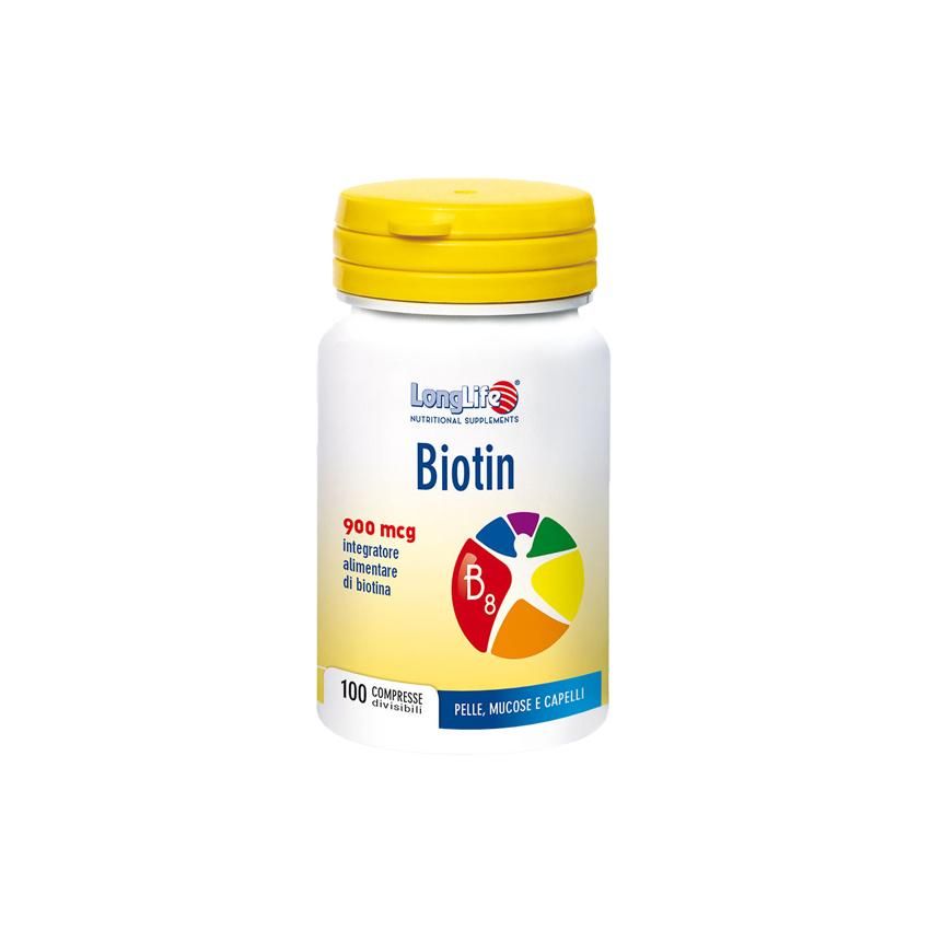 Compresse di Biotina Longlife 900mcg - Confezione da 100 Pezzi