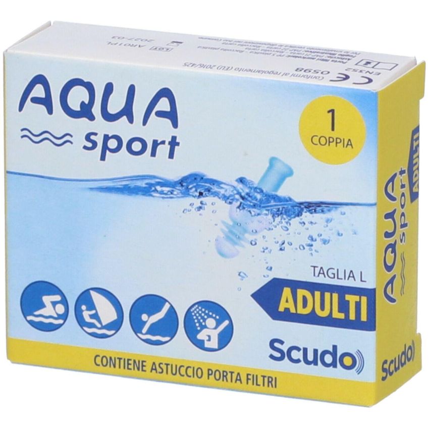 Scudo Aqua Sport - Tappi per le Orecchie per Adulti, 1 Paio