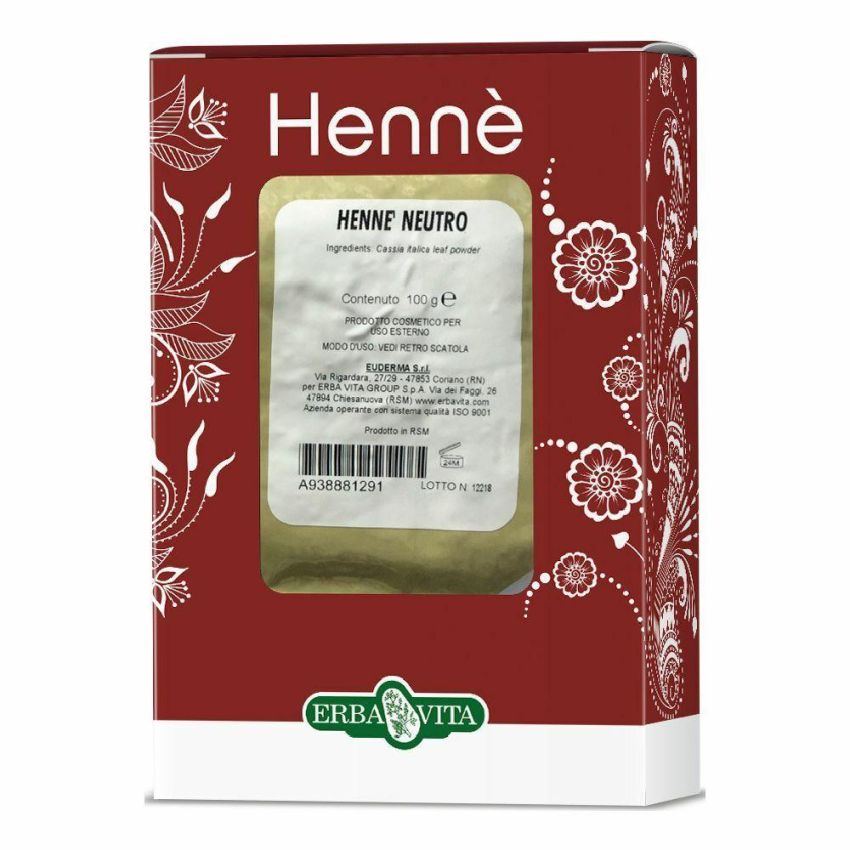 Erba Vita Henne 100g - Colorante Naturale per Capelli Nero