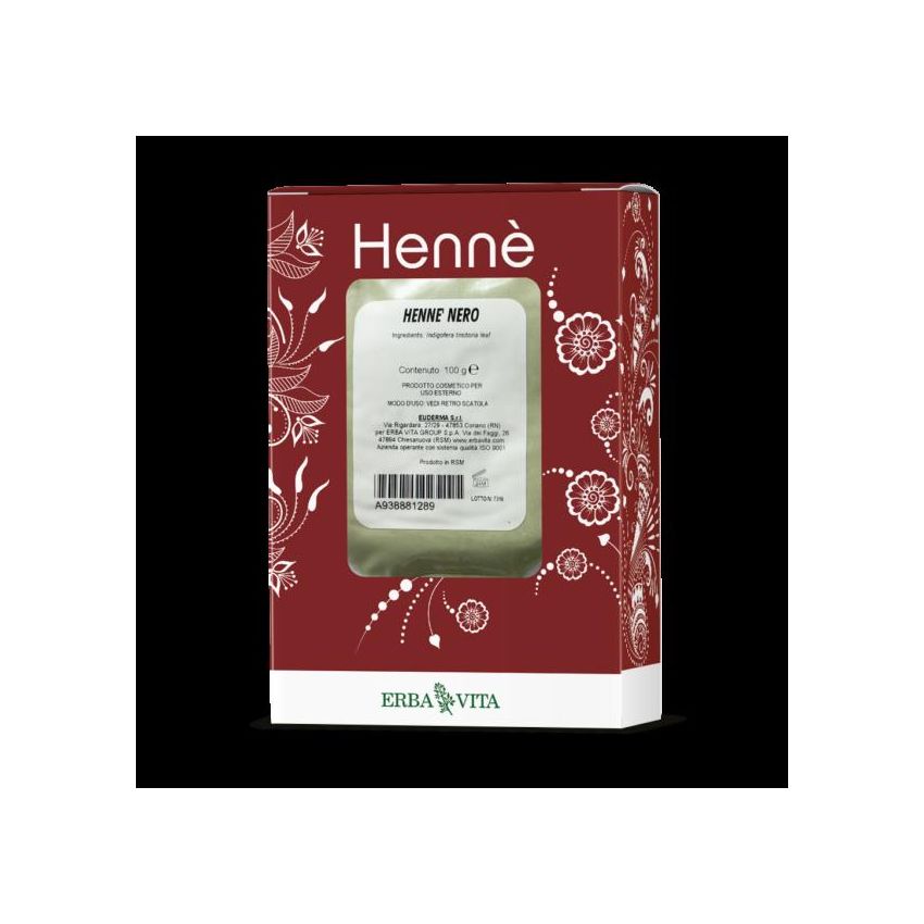 Erba Vita Henne 100g - Colorante Naturale per Capelli Nero
