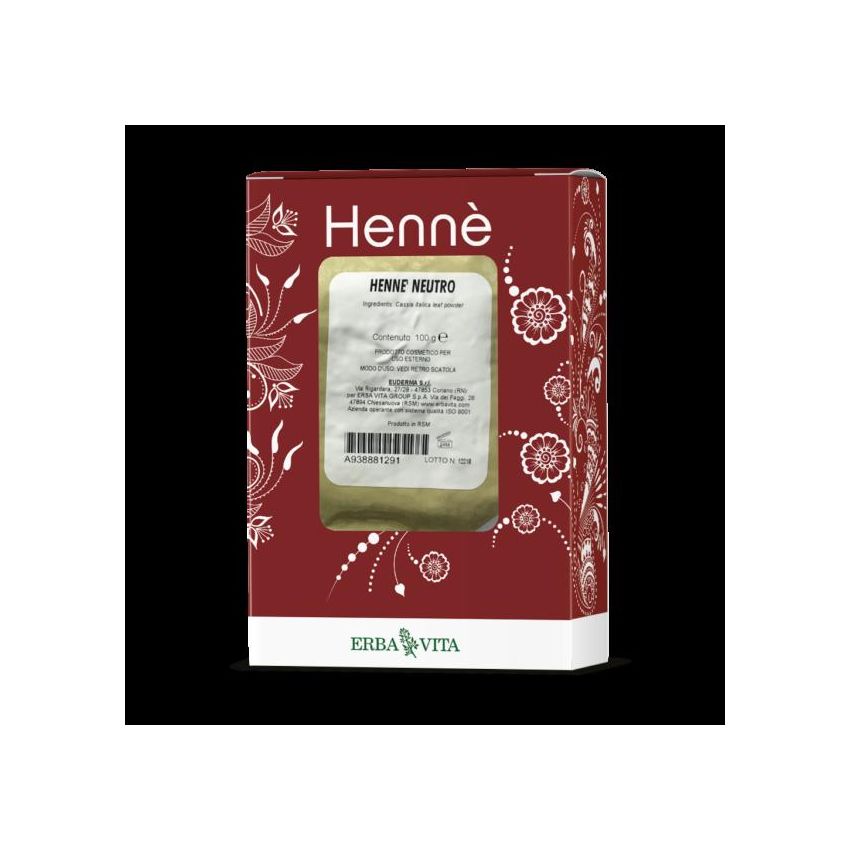 Henne Neutro Colorante Naturale per Capelli 100g di Erba Vita